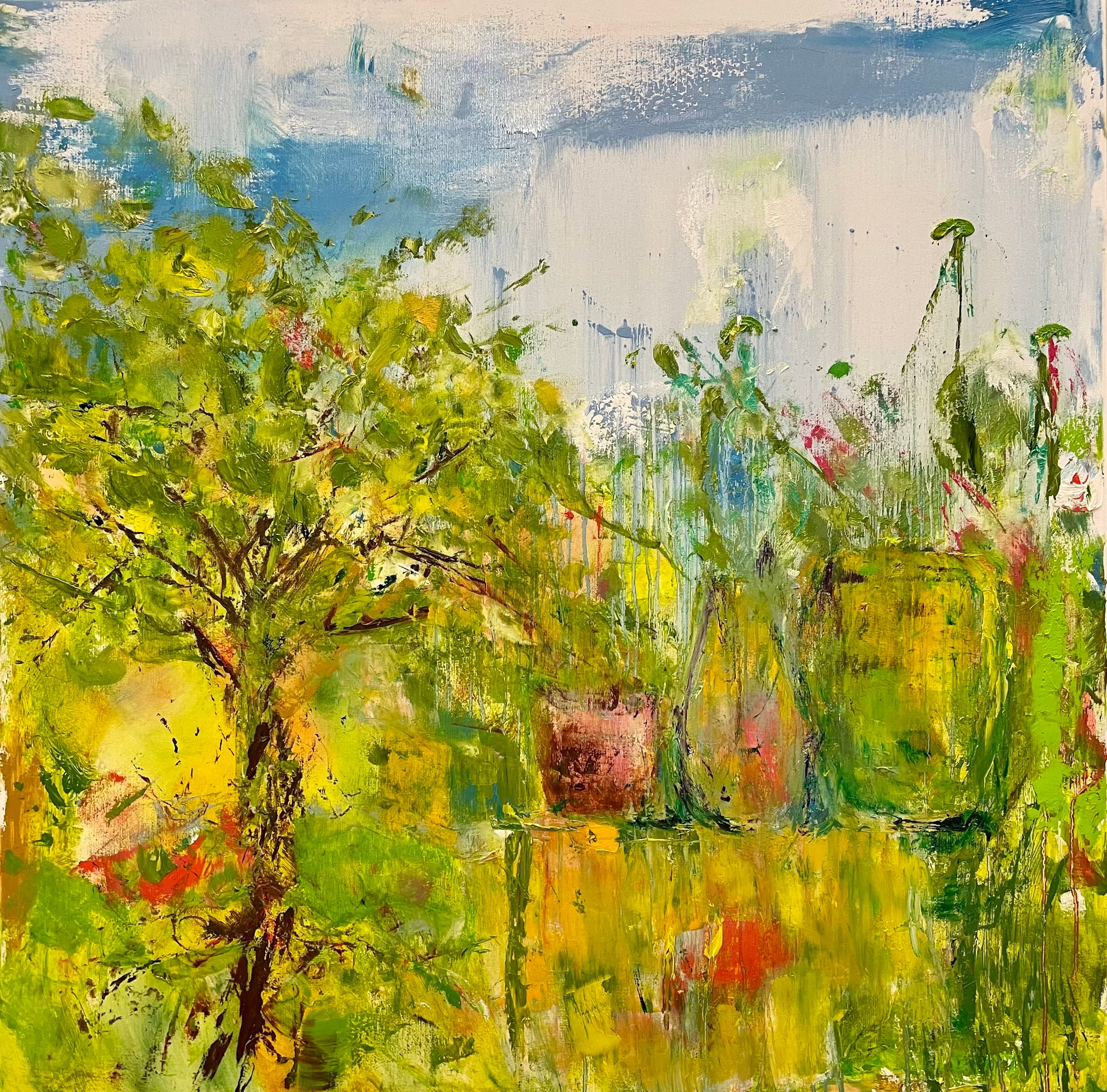 Barefooted in the garden